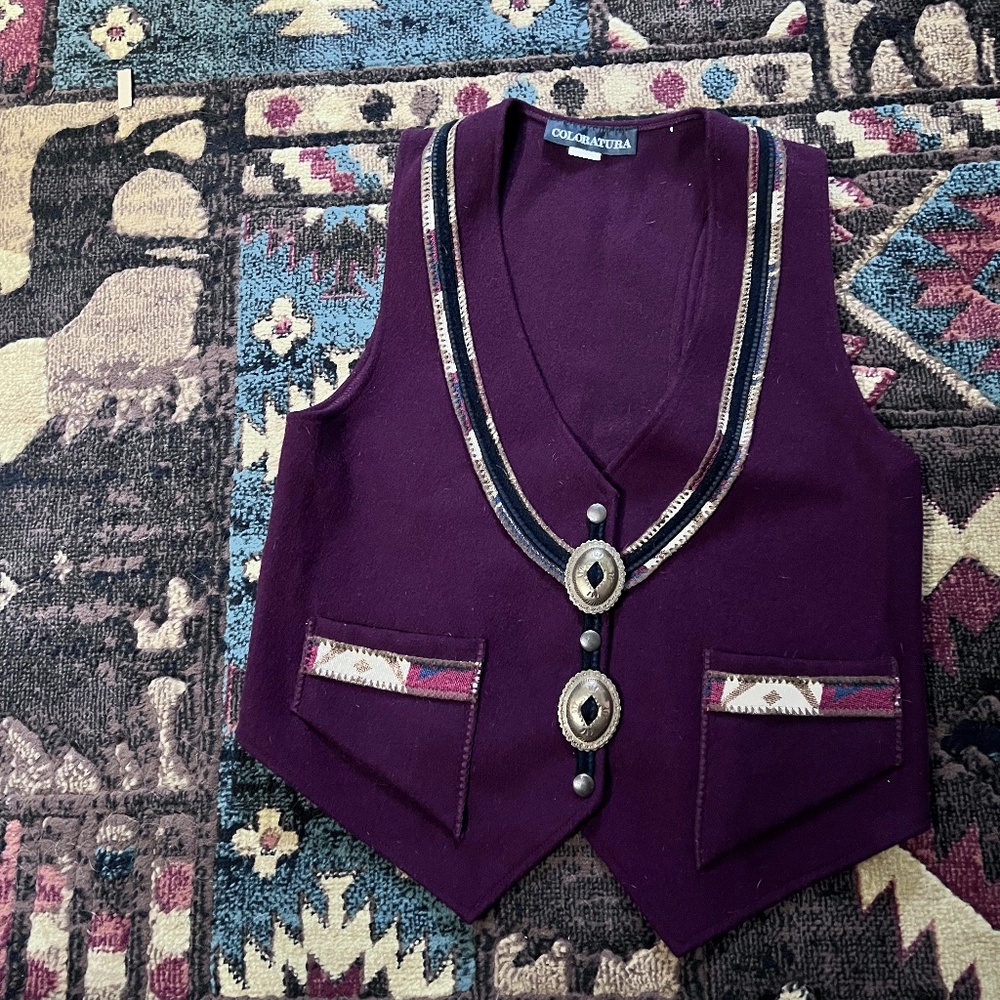 Coloratura Western Wool Vest- Small